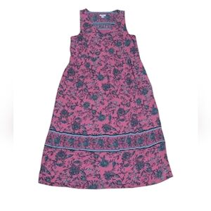 J. Jill Floral Pink Sleeveless Midi Dress